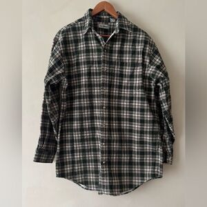 Vintage L.L. Bean Corduroy Shirt Plaid Flannel tartan size M tall 000045